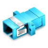 SC-UPC to SC-UPC 10G OM3 Simplex Plastic Fiber Adapter, Aqua