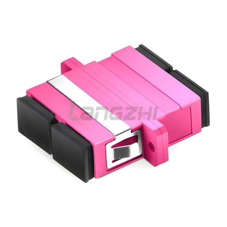 SC-UPC to SC-UPC 10G OM4 Duplex Fiber Optic Adapter, Violet