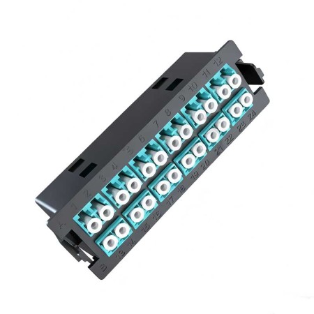 LC 24-Port OM3 Multimode Fiber Panel with Adapters | Rack Mount