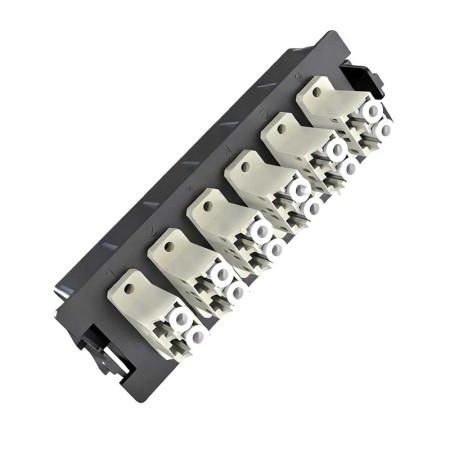 LC 12-Port Multimode OM2 Fiber Patch Panel with Adapters