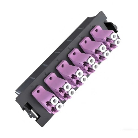 LC 12-Port OM4 Multimode Fiber Patch Panel with Adapters | 10G/40G/100G Ready