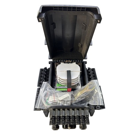 96-Core 4x16 Fiber Optic Splice Box | IP68 Waterproof | FTTH/PON Networks