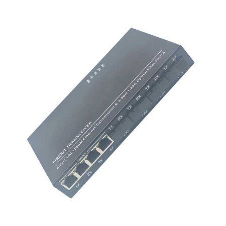 4*1.25G | Puerto de Fibra | 4XRJ45 | 10/100/1000M | Conmutador Ethernet Gigabit