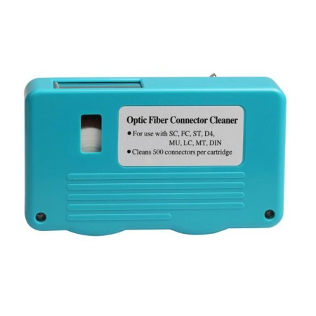 Fiber end cleaner with retreatable tape