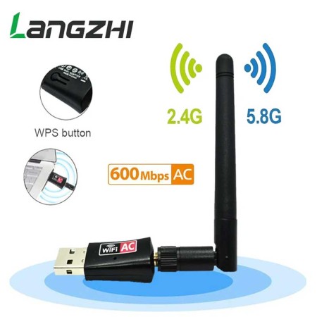 600Mbps Dual-Band USB Wireless Adapter for PC and Laptop