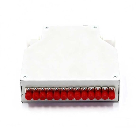 12-Port FC Single Mode Fiber Termination Box - Metal Enclosure, Full Configuration