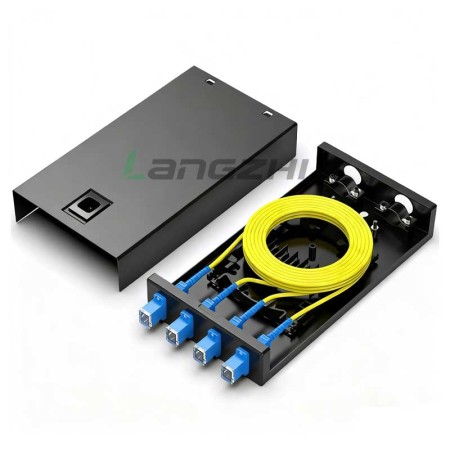 SC Singlemode Fiber Terminal Box 4-Port Wall Mount - Telecom Grade Desktop Optical Closure