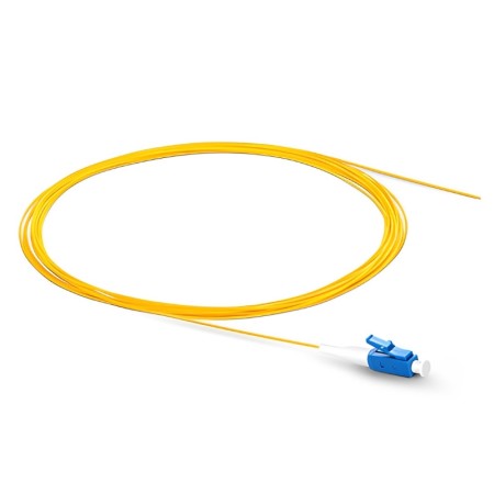 Pigtail de fibra óptica monomodo OS2 LC UPC símplex PVC 0.9mm - 1M