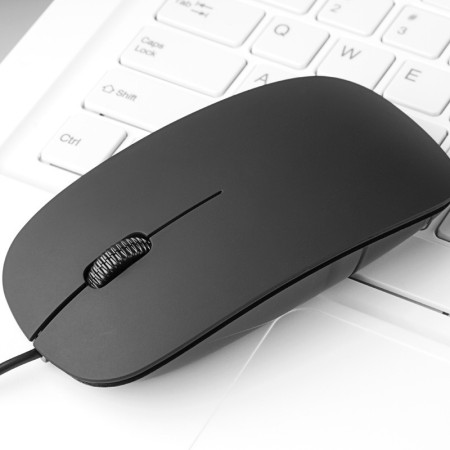 2.4Ghz Wired USB Mouse, Ergonomic Ultrathin for PC/Laptop/Business Computer, 1.2m Cable - Black