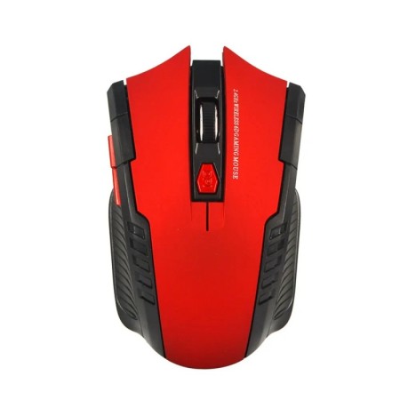 2.4GHz Wireless Mouse, 2000DPI, 6 Buttons, Optical, with USB Receiver, for Computer/Laptop, Gaming Accessory - red