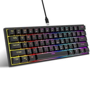 61 Key Mechanical Keyboard - RGB Gaming Keyboard with Blue Switches, Type-C Cable	