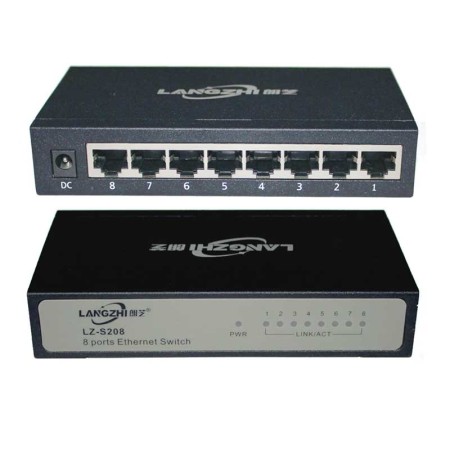 Industrial-Grade 8-Port Network Switch with RJ45, Iron Box, 10/100Mbps