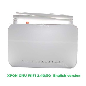 XPON ONU GPON الألياف البصرية جهاز التوجيه الإي بي أو onu 1ge 3fe 1voip 2.4g 5G واي فاي