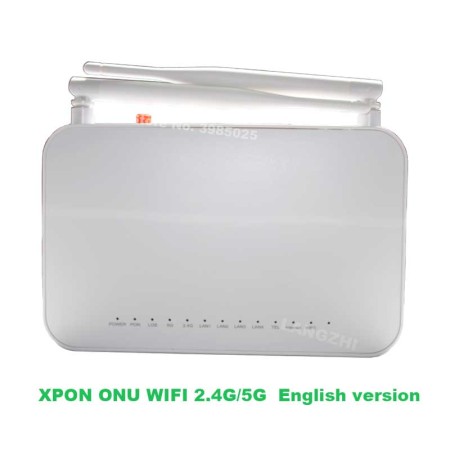 XPON ONU GPON الألياف البصرية جهاز التوجيه الإي بي أو onu 1ge 3fe 1voip 2.4g 5G واي فاي - SC UPC/no power