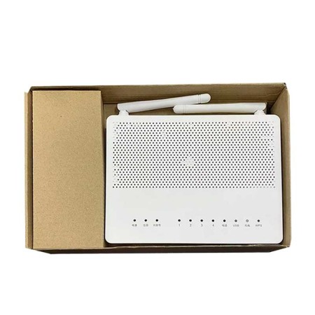 H1s-3 GPON ONT with 2.4G WiFi, 4 Ports + USB - GPON/EPON Compatible Modem - SC UPC/Power supply + packaging box