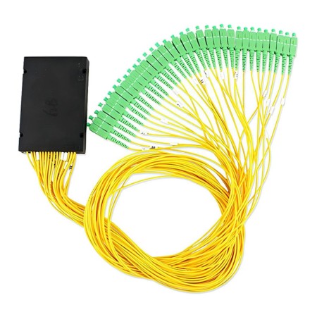 1x32 PLC Fiber Splitter, 120x80mm Plastic Box, 1.5m G.657A1 Fiber - 33*SC/APC Connector