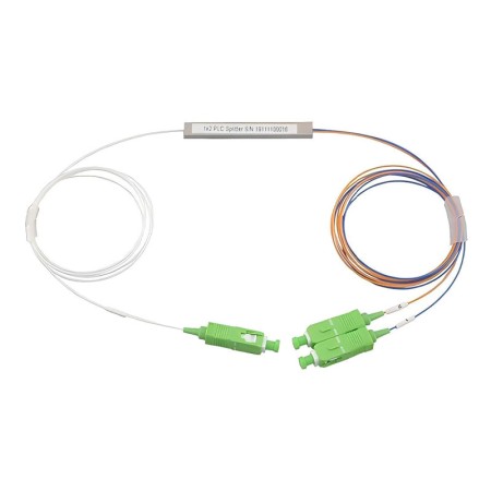 1x2 Farblich codierter PLC Splitter, Mini Typ, 60x7x4mm, G.657A1 Glasfaser - 3*SC/APC Connector