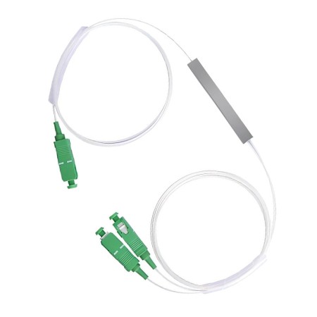 1x2 PLC Splitter, 60x7x4mm Micro/Mini, Blockless Package, 1m G.657A1 Fiber - 3*SC/APC Connector