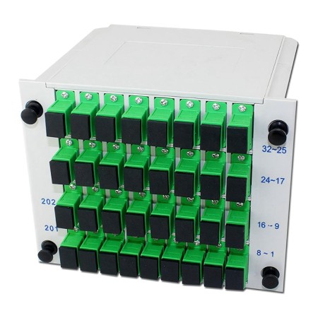 1x32 PLC Splitter, SC/APC, SC/UPC, G.657A1, 130x101x102mm, 33 SC Adapters - SC/APC
