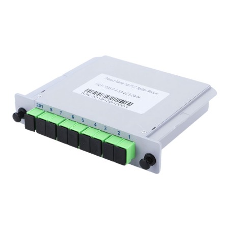 1x8 PLC Splitter, Cassette Type, 9 SC Connectors, G.657A1 Fiber, 128x101x25mm - SC/APC