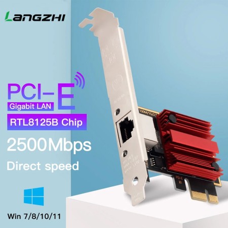 2.5G PCI-E to RJ45 Network Card RTL8125B for Win 7/8/10/11