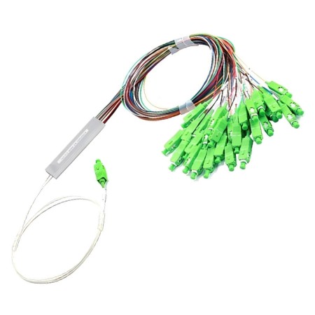 1x32 Color Coded PLC Splitter, Mini Type, 80x20x6mm, G.657A1 Fiber - 33*SC/APC Connector