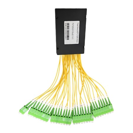 2x32 PLC Fiber Splitter, 100x80x18mm Plastic Box, 2.0mm G.657A1 Fiber, 1.5m - 34*SC/APC Connector