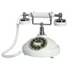 Retro Corded Landline Phone, White Vintage Wired Telephone for Home & Office