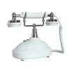Retro Corded Landline Phone, White Vintage Wired Telephone for Home & Office
