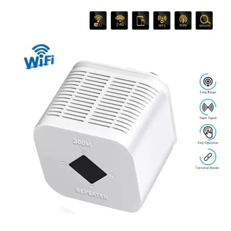 Wireless WiFi Repeater 300Mbps, WiFi Extender, 802.11N, WPS, Long Range - EU Plug
