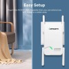 AX3000 WiFi 6 Repeater, 5G & 2.4G Signal Booster, Long Range Extender
